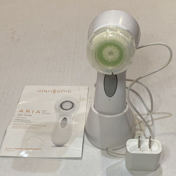Clarisonic Skincare Clarisonic Aria Facial Sonic Cleansing System W Brush Charger Base Used
